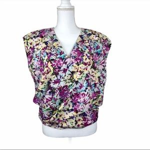 CAbi Eden Floral Wrap Top Style #5211 SZ Med